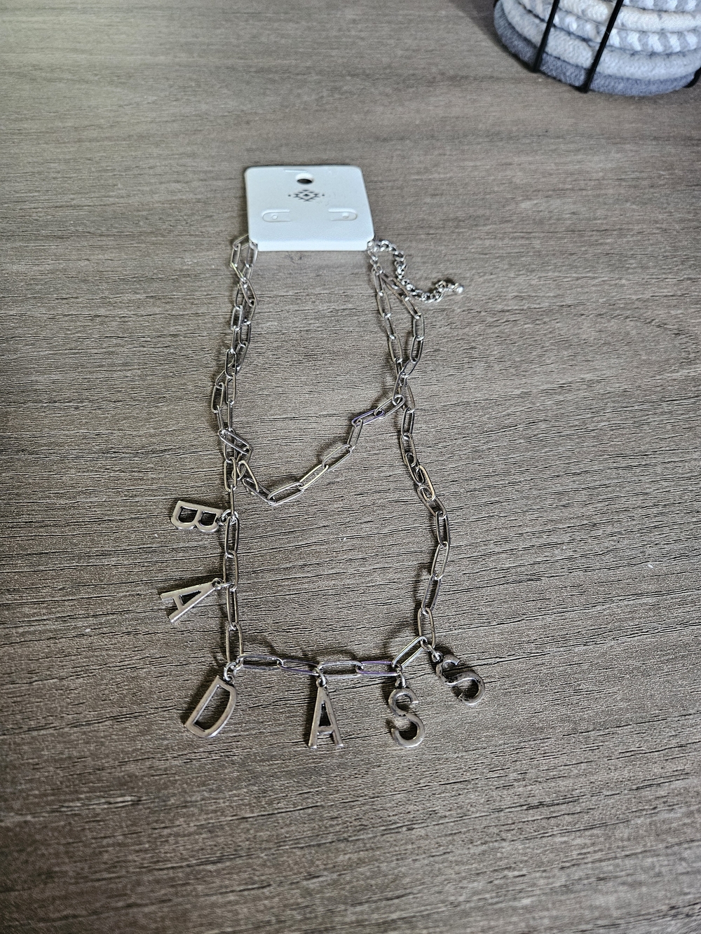 Silver Letter Charm Chain Necklace - Badass